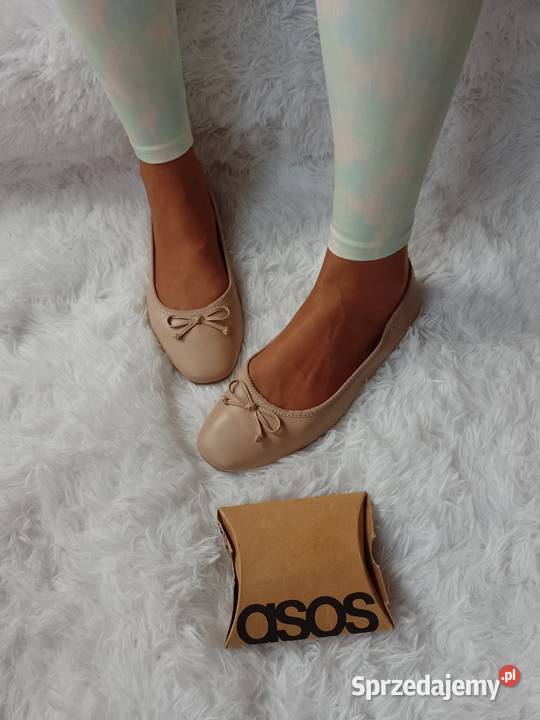 40 ASOS Design Beżowe baleriny wieczorowe z Kraków