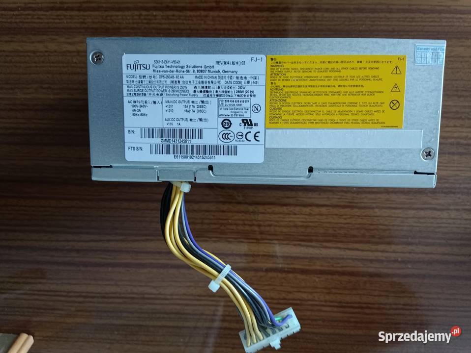 Zasilacz 250W do komputera DELL Radom