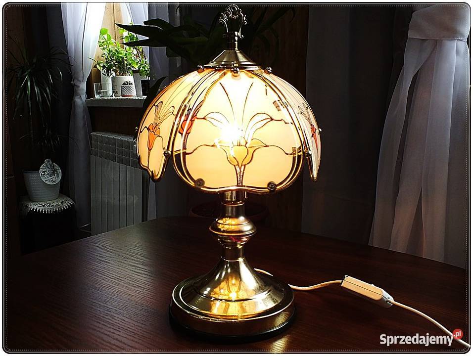 Lampka nocna witraże z lat 7080 XX wieku Retro