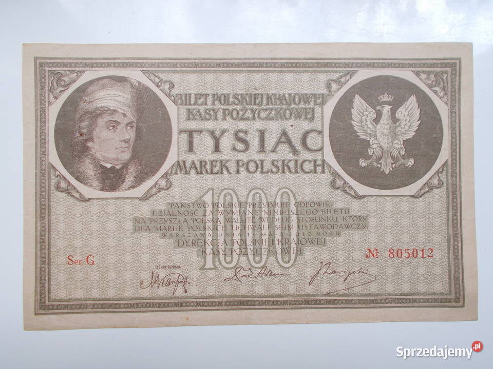 1000 marek polskich z 1919 roku świętokrzyskie Skarżysko-Kamienna