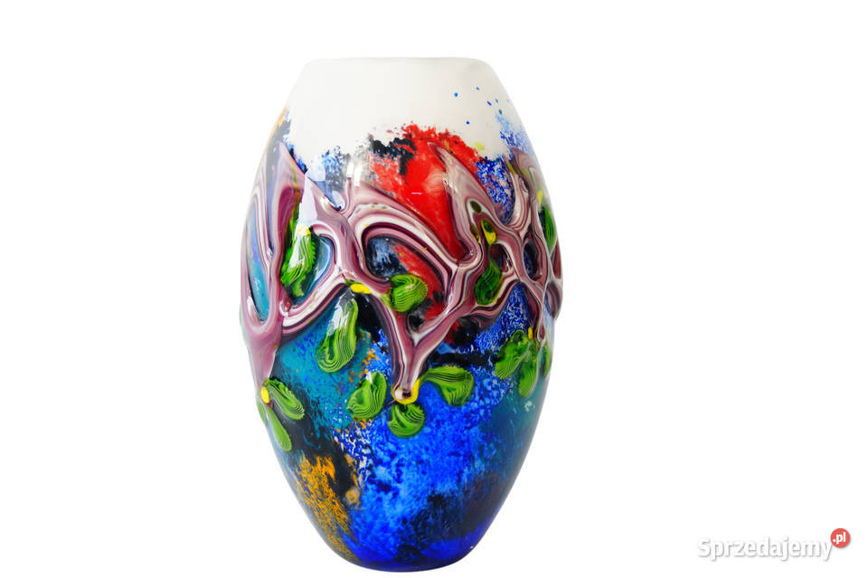 Wazon szklany 3D Murano style piękne kolory Gizałki