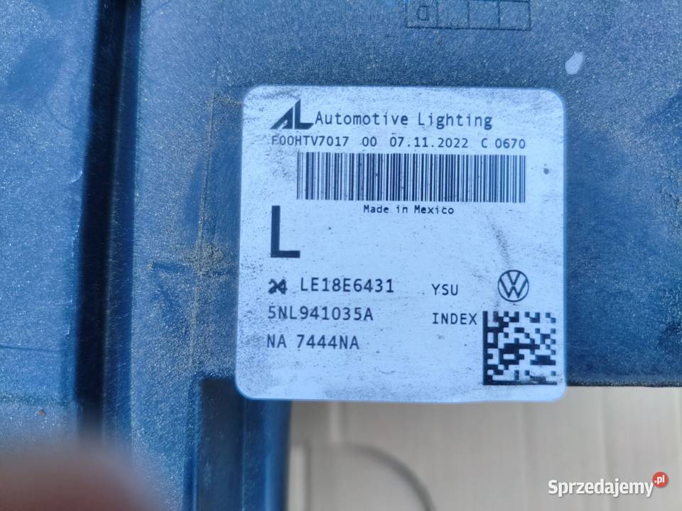 tiguan 2 lampa reflektor przód lewa