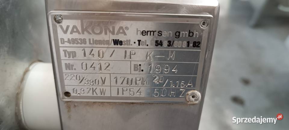 Sprzedam masownicomieszałkę Vakona 140 Gastronomia Modła