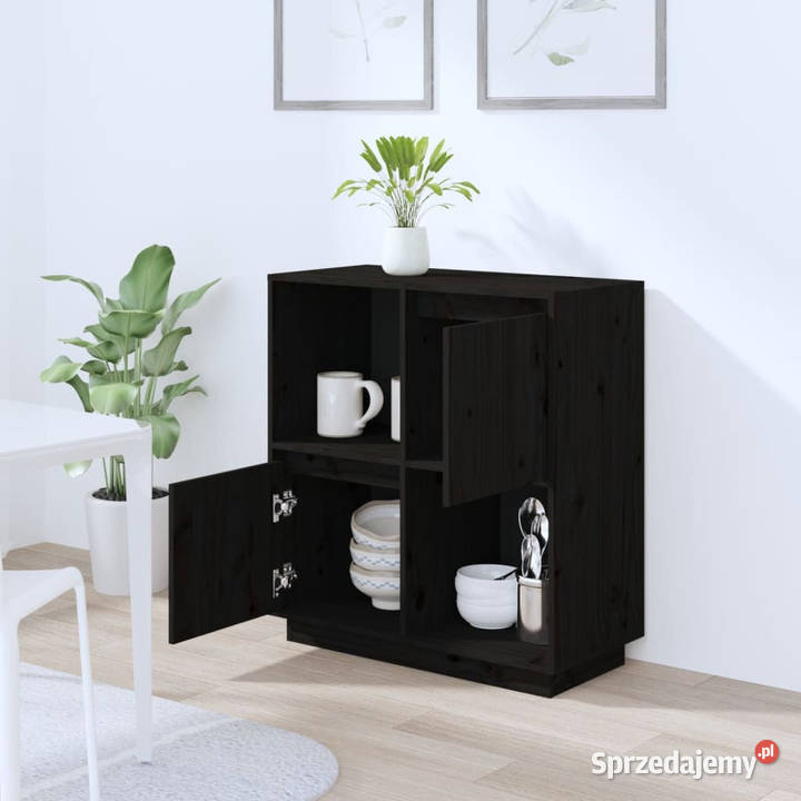 Szafka czarna 74x35x80 lite drewno sosnowe Warszawa