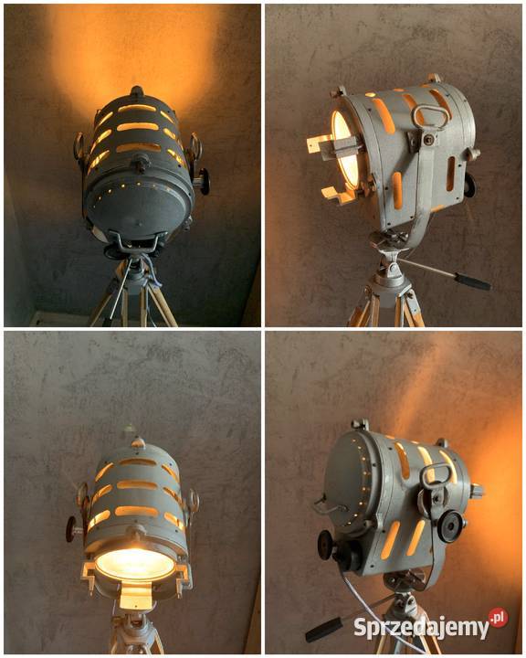 Lampa teatralna zabytek PRL Vintage loft