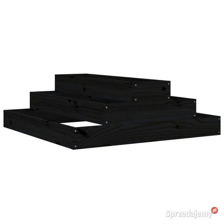 Donica czarna 80x80x27 lite drewno sosnowe Warszawa