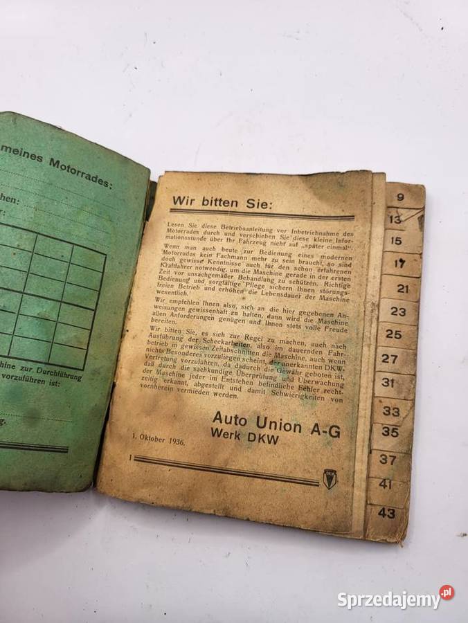 INSTRUKCJA KSIĄŻKA DKW SB500