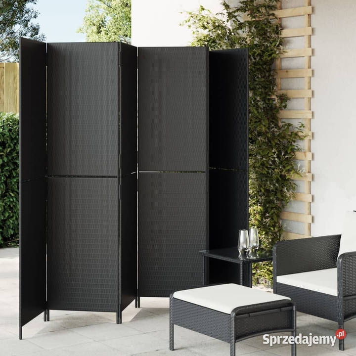 Parawan 6panelowy czarny polirattan WM365352 Warszawa