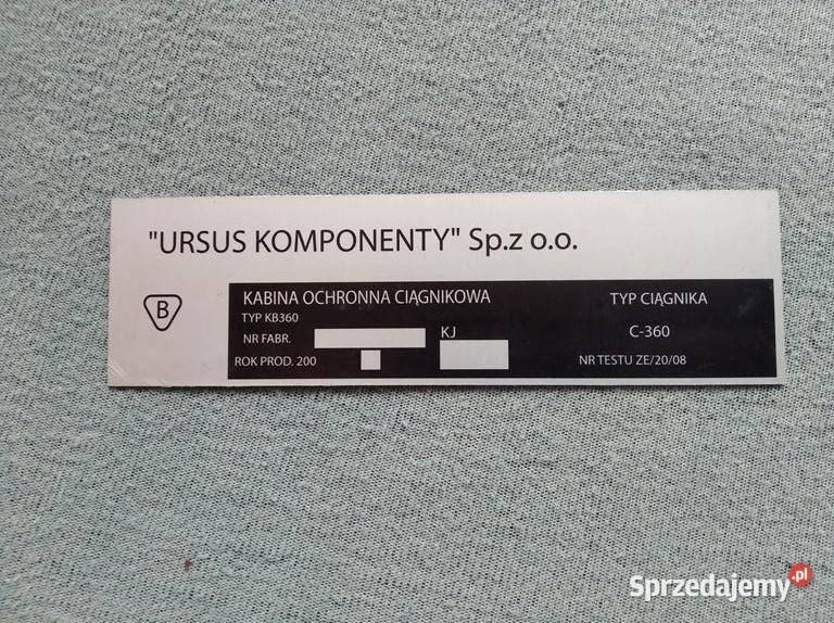 Ursus C360 oryginalna tabliczka znamionowa Ursus Lublin