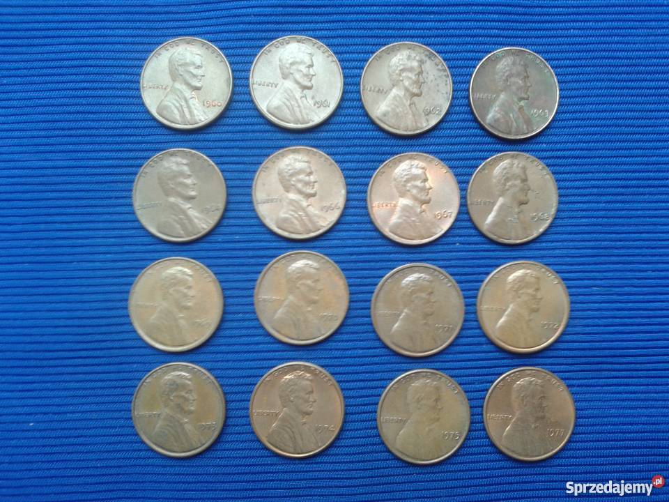 USA ONE CENT X 16 z różnych lat Skierbieszów