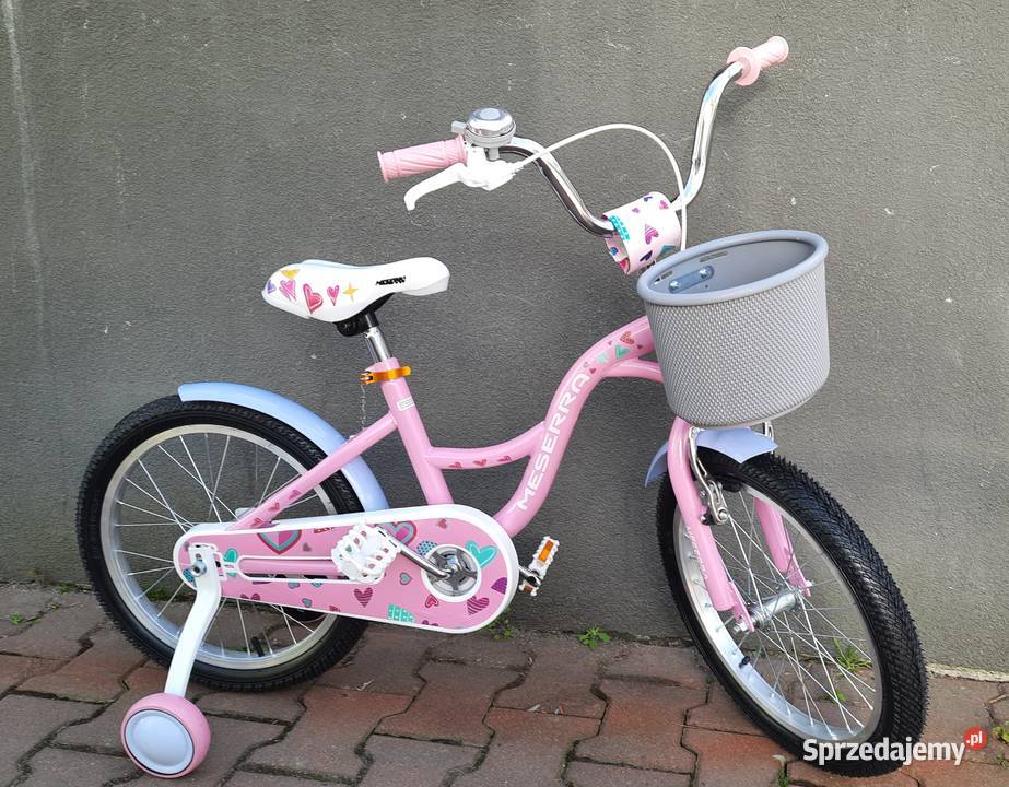 Rower dziecięcy 18 dziewczęcy z bocznymi kółkami Dębica