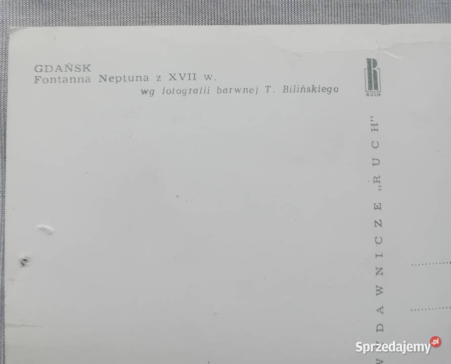 Pocztówka Gdańsk Fontanna Neptuna z XVII w Ruch