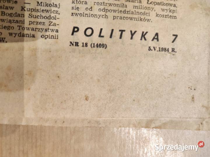 gazeta polityka numer 18 1409 1984 czasopismo Kielce