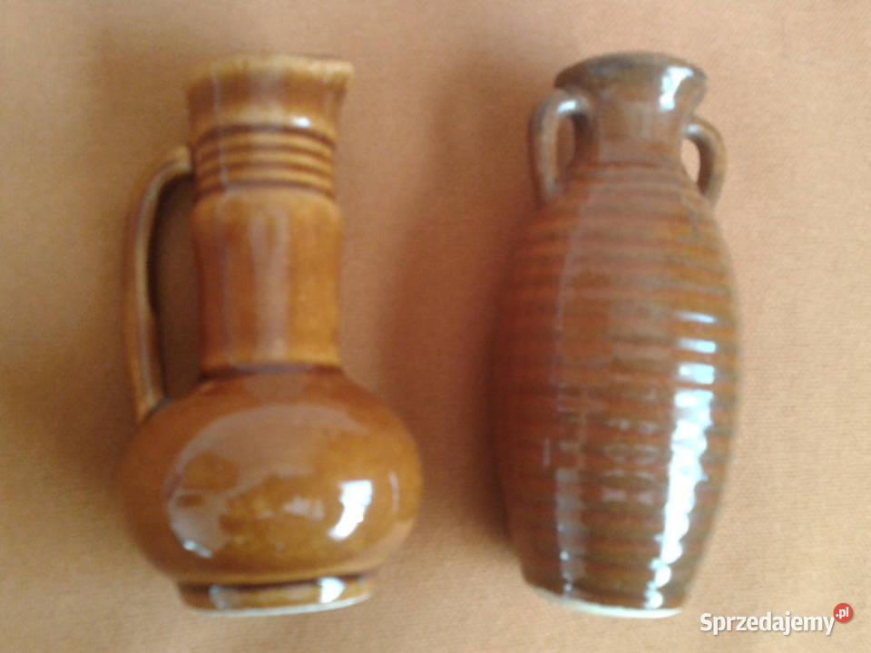Dzbanuszek amfora Dwa naczynka ceramiczne łódzkie Łódź