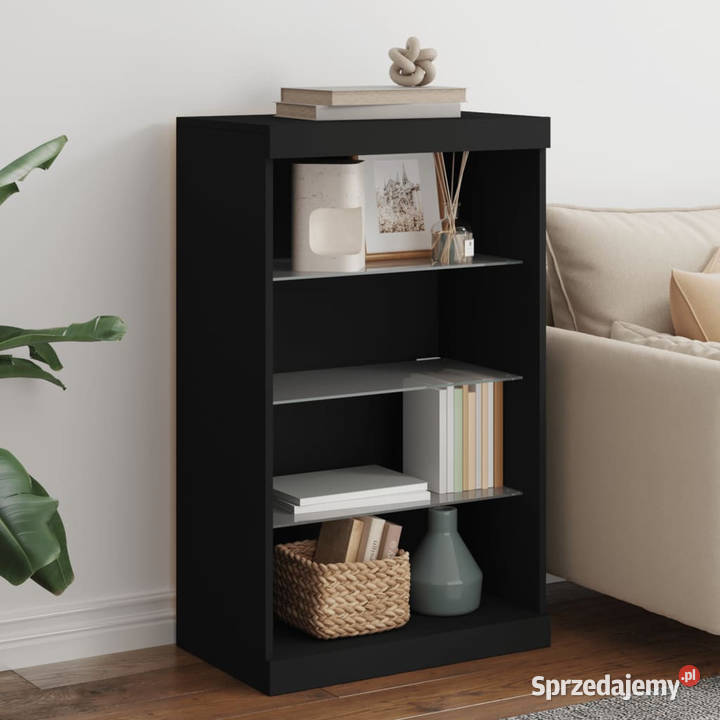 Szafka z oświetleniem LED czarna 605x37x100 Warszawa