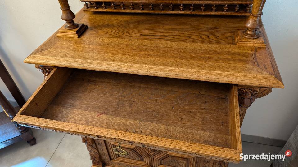 Piękny dębowy kredens neorenesansowysklep