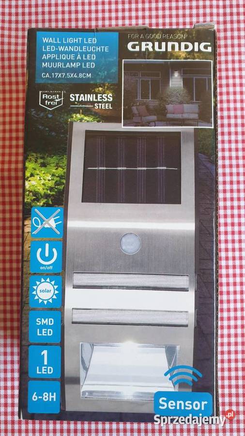 Solarna lampa ścienna z czujnikiem ruchu NOWA dolnośląskie