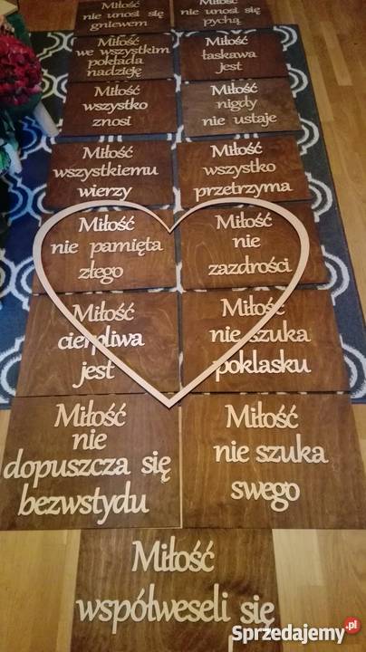 Sprzedam drewniane Tabliczki Hymn o Miłości Kielce sprzedam