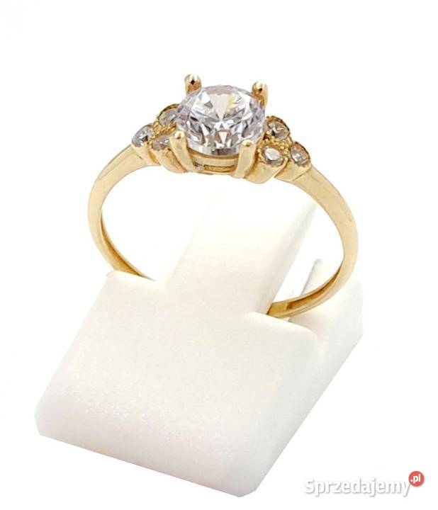 Pierścionek r12 Złoty pr333 z kamieniami Z384 Poznań