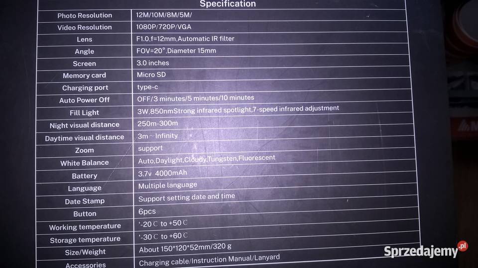 Lornetka taktyczna noktowizor 10 x 25 nagrywanie