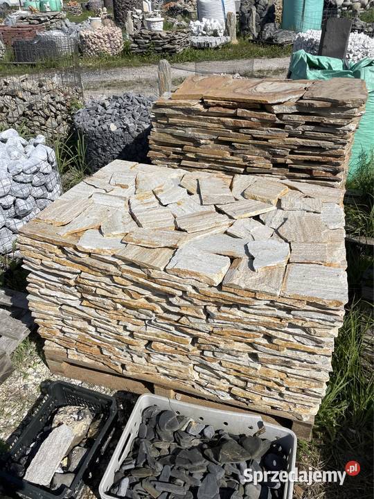 Łupek Złoty Kamień Naturalny Okładzina Elewacja Warszawa