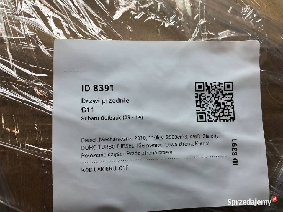 SUBARU OUTBACK 4 IV BR 20092014 DRZWI PRZÓD