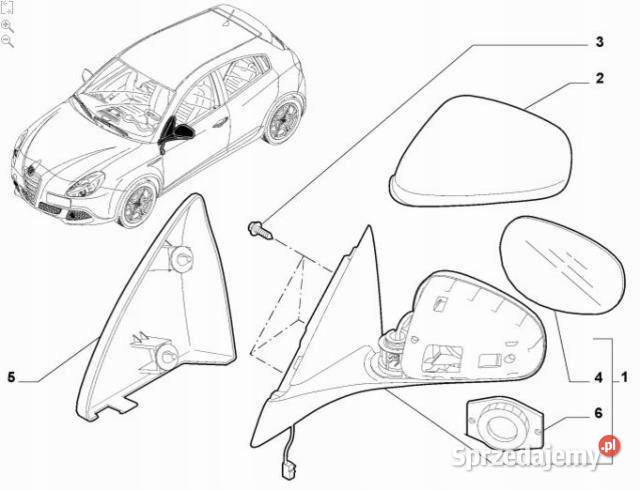 OBUDOWA LUSTERKA LEWEGO LEWA ALFA ROMEO sprzedam