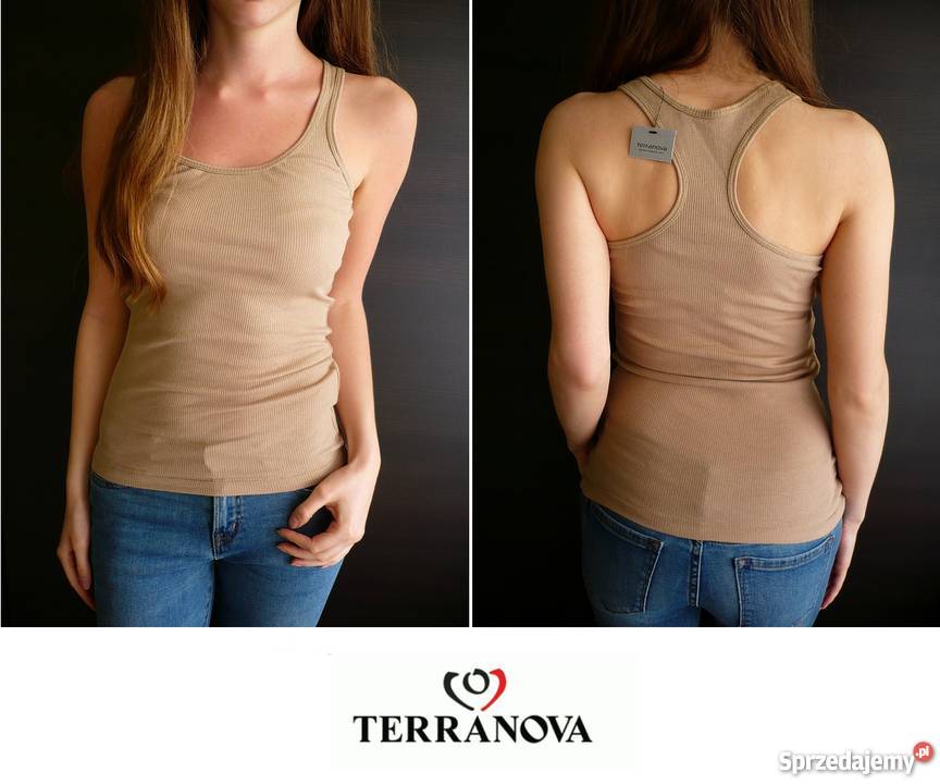 Beżowa bokserka Terranova xs 34 koszulka bluzka Toruń