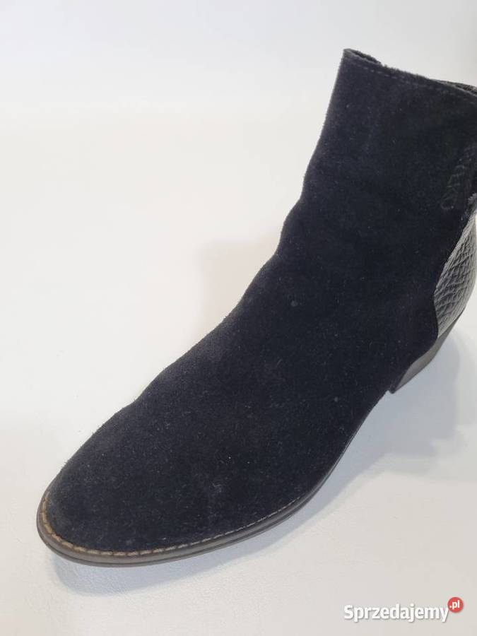 Ryłko sztyblety ocieplane Skóra naturalna zamsz