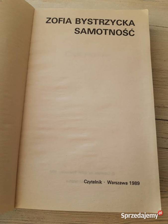 Samotność Zofia Bystrzycka CZYTELNIK 1989 Bielsko-Biała