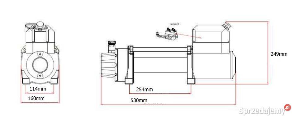 WYCIĄGARKA PRESKO WINCH PEW 12000 55T 12V LAWETA Solec Kujawski