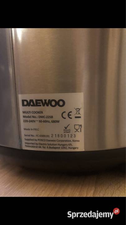 Parowar Multicooker Daewoo DMC22SB Kłodawa
