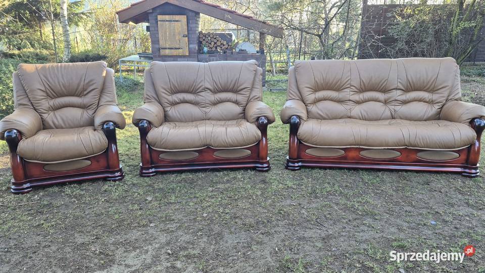 Komplet wypoczynkowy 3 2 1 Nowa skóra naturalna sprzedam