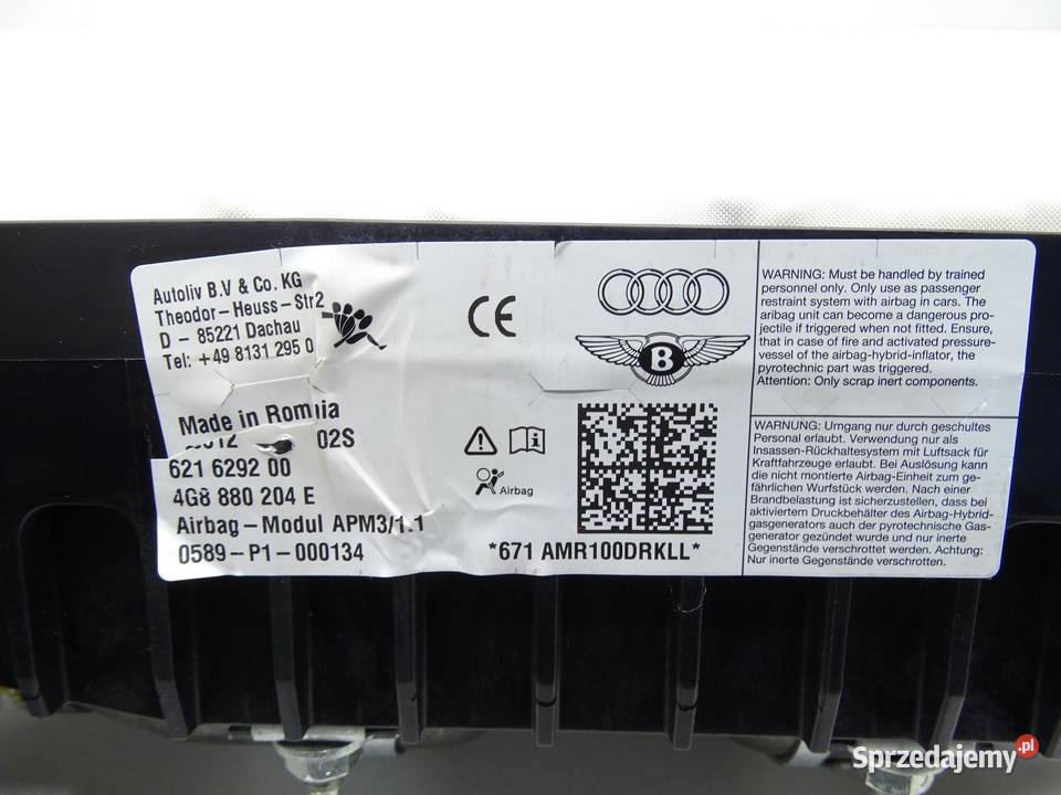 PODUSZKA POWIETRZNA AIRBAG PASAŻERA 4G8880204E