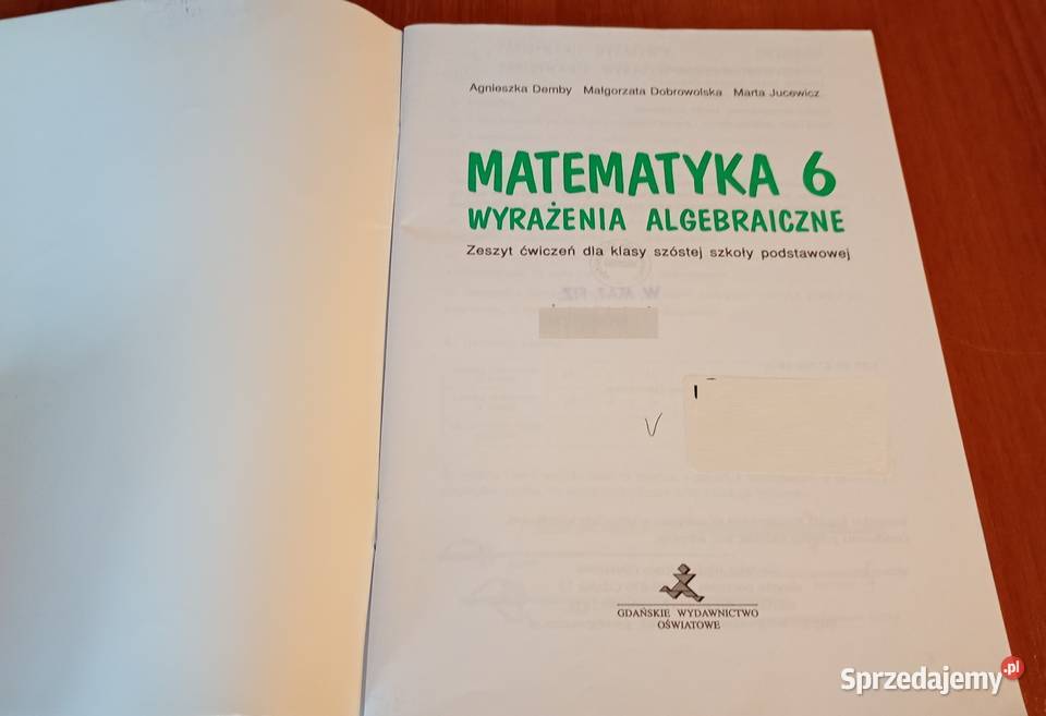 Matematyka z plusem 6 wyrażenia algebraiczne pomorskie Gdańsk sprzedam