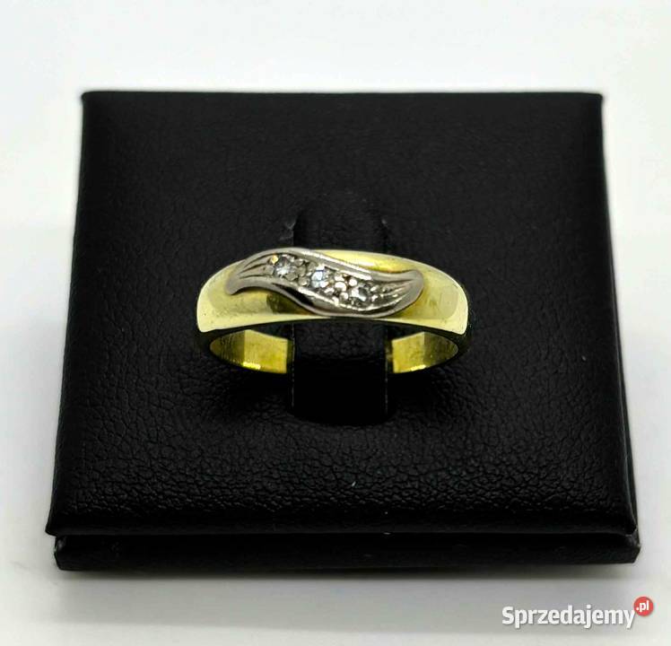 Złoty Pierścionek z diamentami pr 585 502g R17 Elbląg