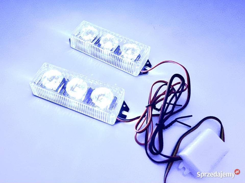 Lampa ostrzegawcza LED stroboskop biały 12V 2