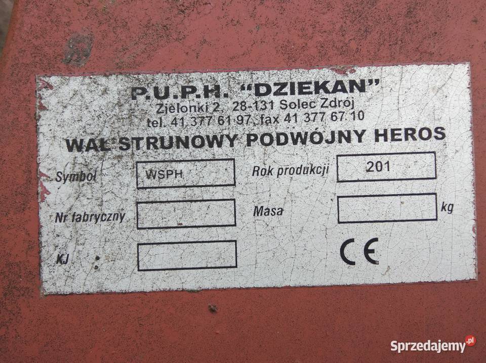 Wał wały strunowe podwójne heros 3 metry dziekan Pieszyce