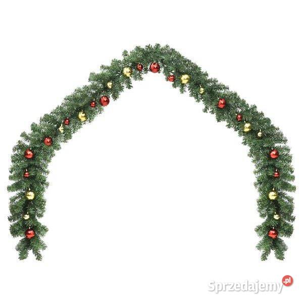 vidaXL Świąteczna girlanda ozdobiona bombkami i Warszawa