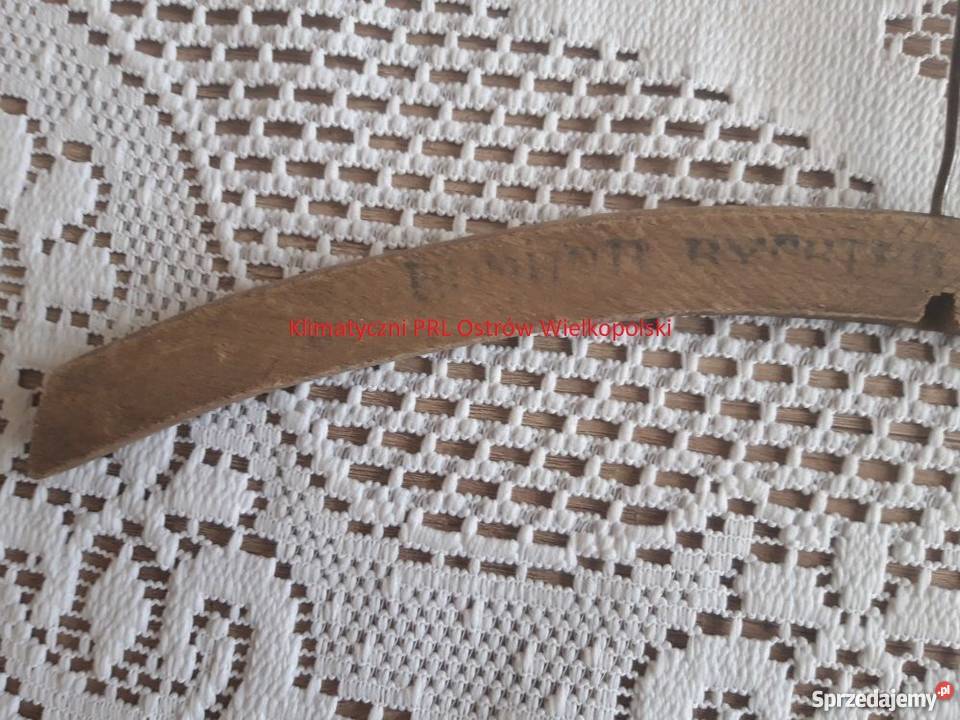 Stary zabytkowy wieszak drewniany sygnatura Ostrów Wielkopolski