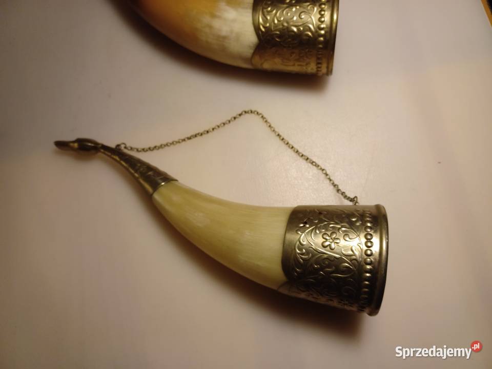 Piękny róg okuty mosiądzem Poznań sprzedam