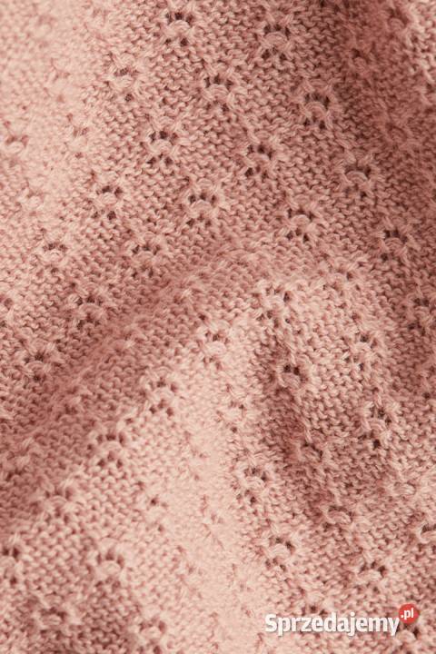 Komplet HM 68 bawełna brudny róż kardigan sweter dziewczynka Szczecin