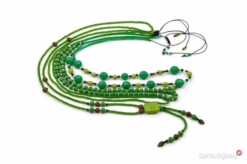 Naszyjnik Wielowarstwowy W Odcieniach Zieleni Trzebinia sprzedam