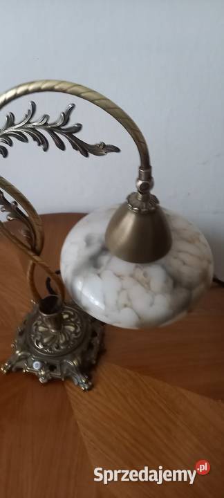 Dwuramienna mosiężna lampa w stylu secesyjnym Skierniewice