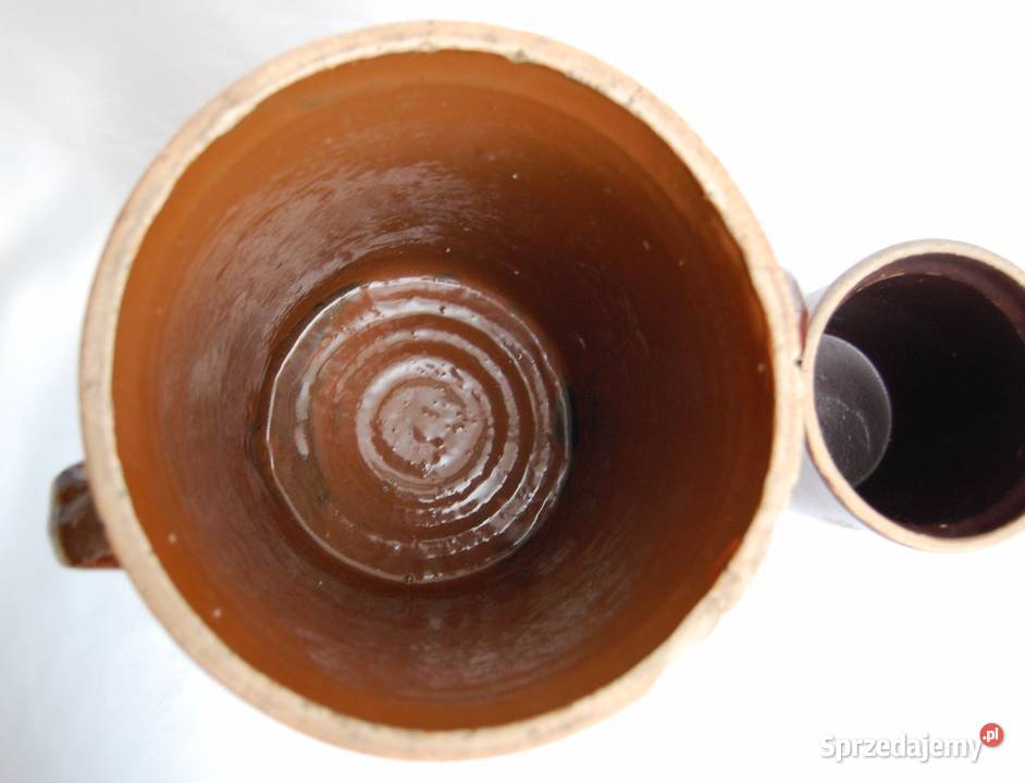 Duży kamionkowy garnek kamionka FNK Bochnia PRL brązowy Lublin