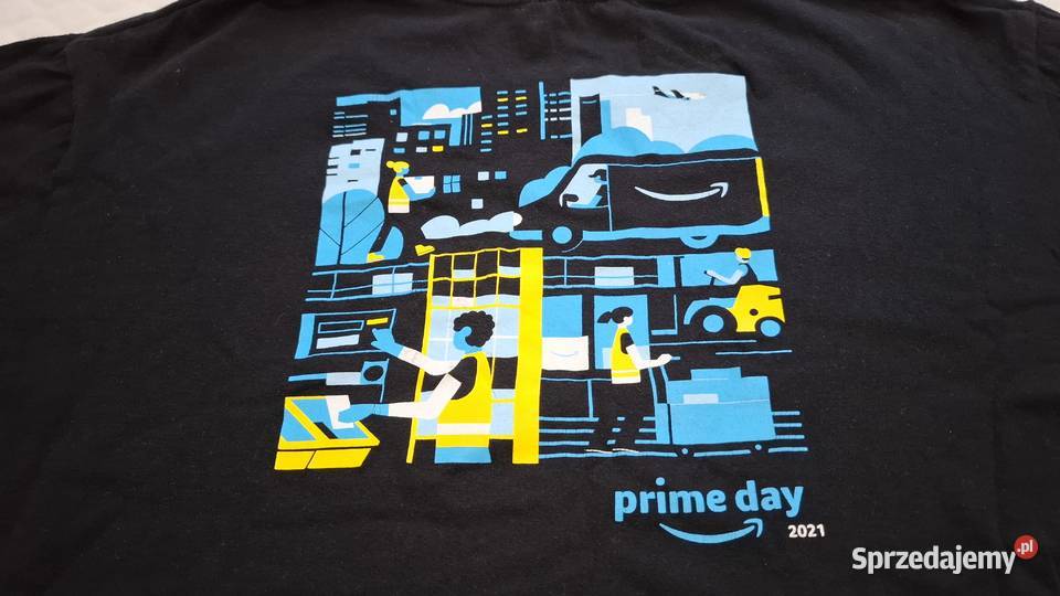 Koszulka krótki rękaw Tshirt czarna Amazon Prime Rozmiar 3XL Czeladź