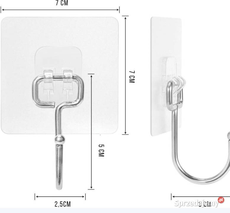 12x Haczyki Wieszaki Przezroczyste samoprzylepne