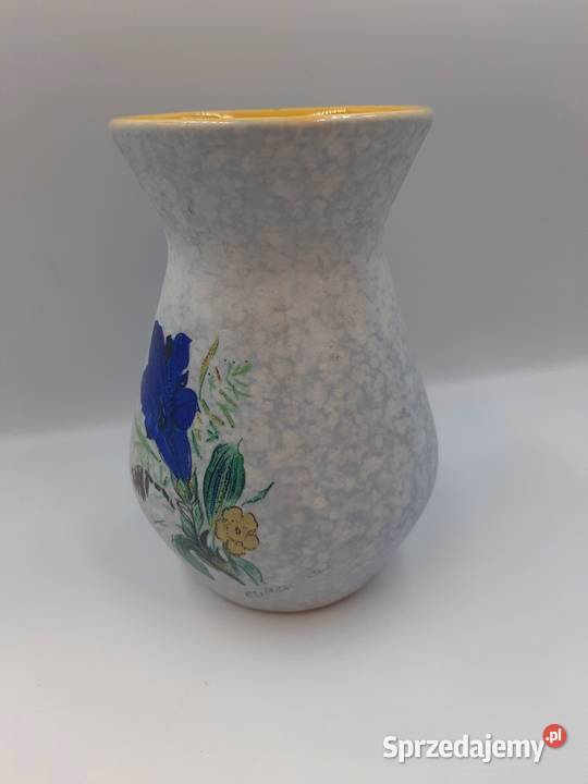 Ręcznie malowany wazonik z kwiatowym motywem Porcelana i szkło Inowrocław sprzedam