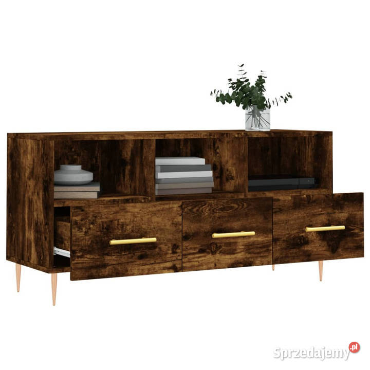Szafka pod TV przydymiony dąb 102x36x50 WM829025 Szafki Warszawa