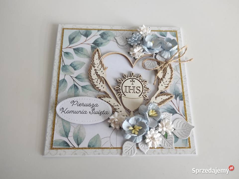 Kartka ręcznie robiona na Komunię Świętą w łódzkie Łódź